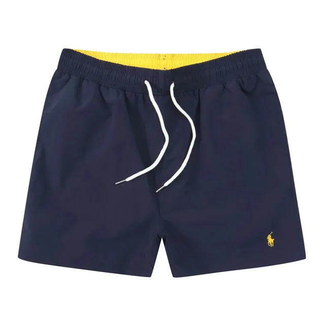 Polo Ralph Lauren Classic Fit Swim Trunks Navy with Yellow Waistband