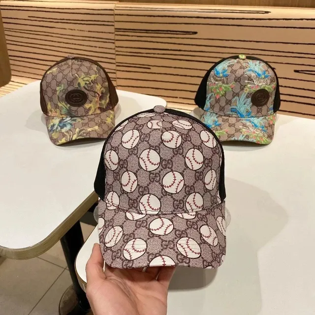 Gucci Baseball Cap Baseball Print GG Canvas