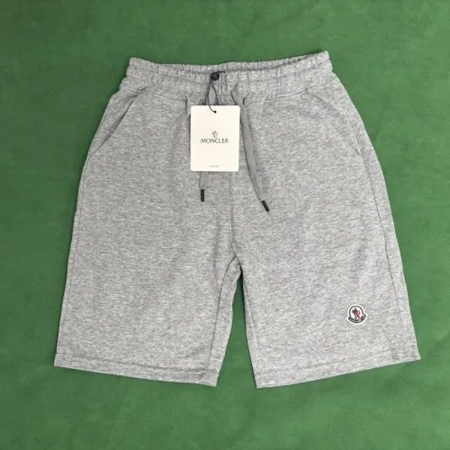 Moncler Logo-Embroidered Shorts Heather Grey