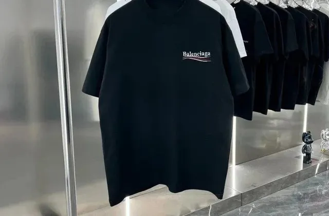 Balenciaga Logo T-Shirt Wave Logo