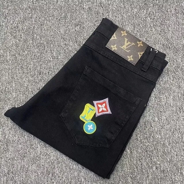 Louis Vuitton Denim Trousers Embroidered Patch