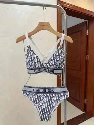 Dior B22 Bra & Brief Set Oblique Print