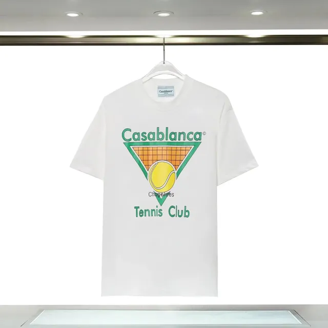 Casablanca Tennis Club Tee Green Orange Tennis Graphic