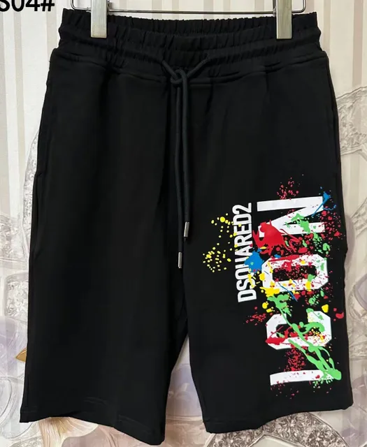 Dsquared2 Logo Print Shorts Paint Splatter