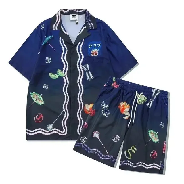 Gallery Dept. Camp Shirt and Shorts Set Cocktail Print