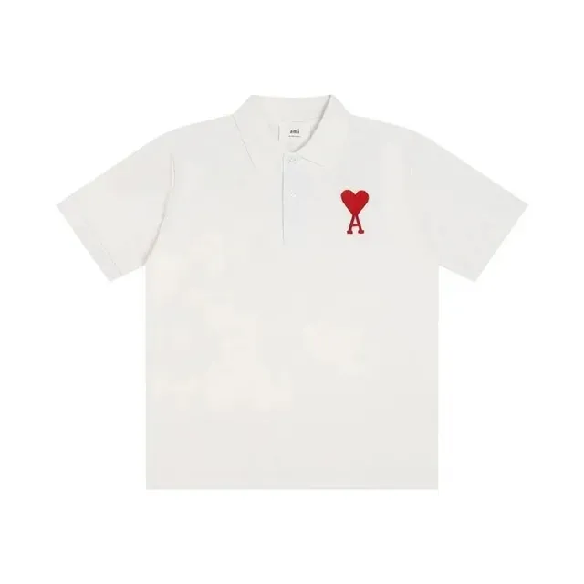 AMI Paris Polo Shirt Red Heart Logo