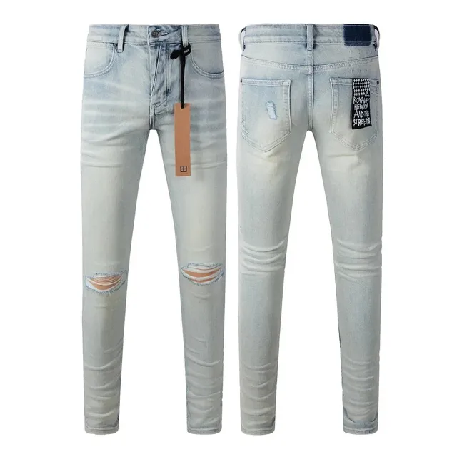 Ksubi Slim Fit Jeans Distressed Light Wash
