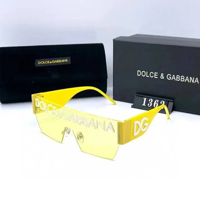 Dolce & Gabbana Shield Sunglasses Yellow Logo Shield