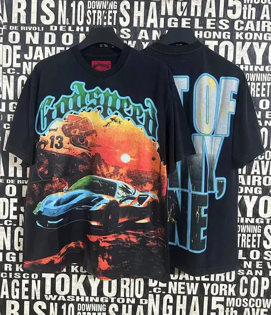 Godspeed Graphic Tee Sunset Car Print