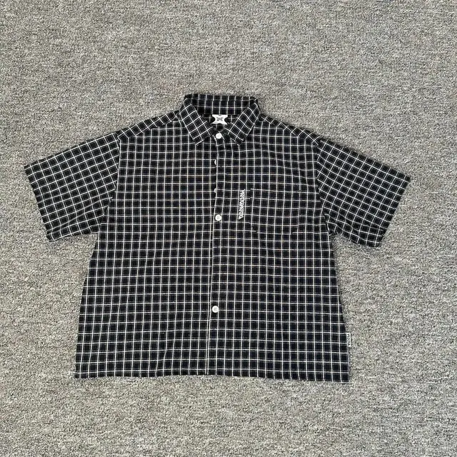 Kenzo Short-Sleeve Button-Up Shirt Grid Check
