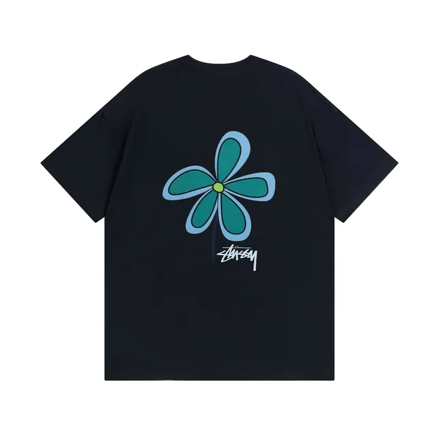 Stüssy Flower Graphic Tee Teal Flower Print