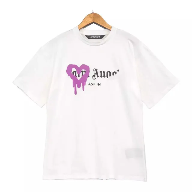 Palm Angels Heart Logo Tee Dripping Heart