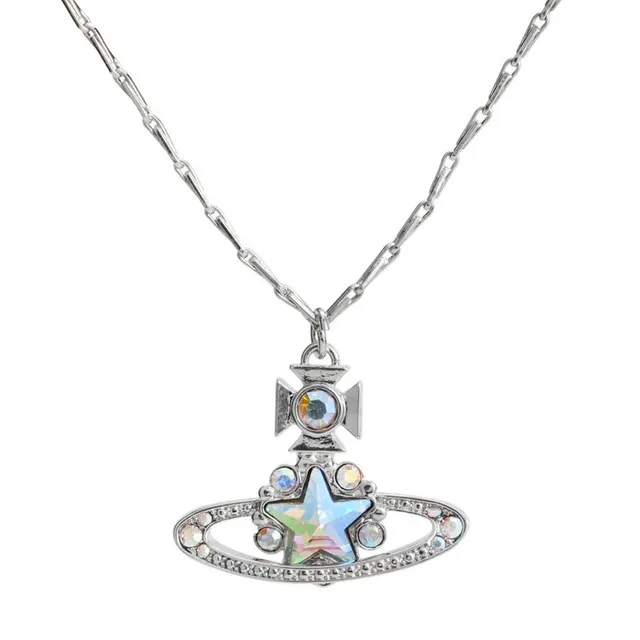 Vivienne Westwood Orb Pendant Necklace Iridescent Crystal Star