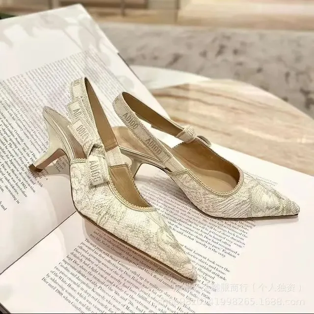 Dior Slingback Heel Embroidered Floral