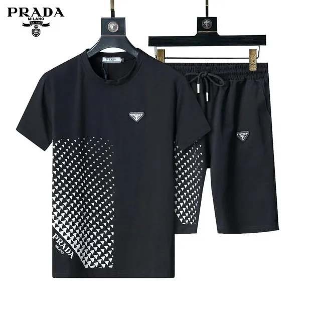 Prada T-Shirt and Shorts Set Triangle Print