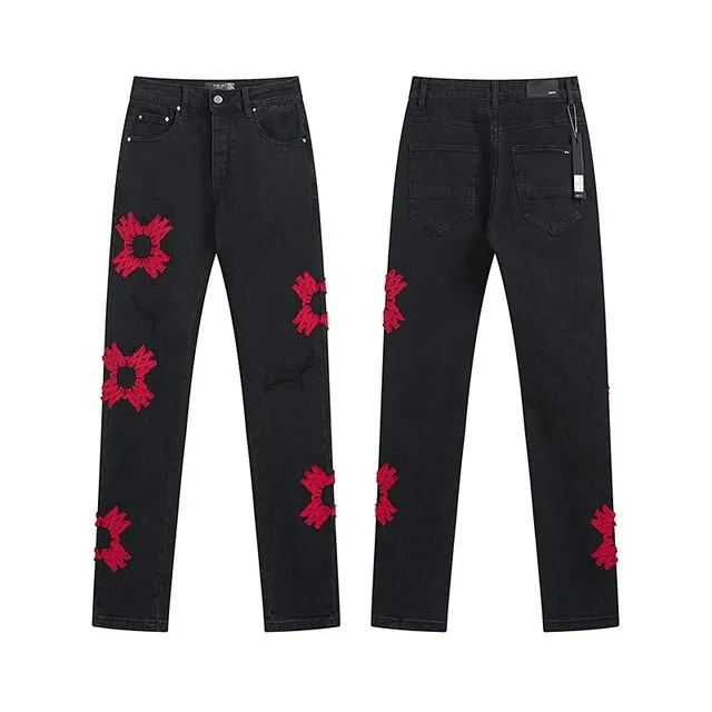Amiri Embroidered Jeans Floral Embroidery