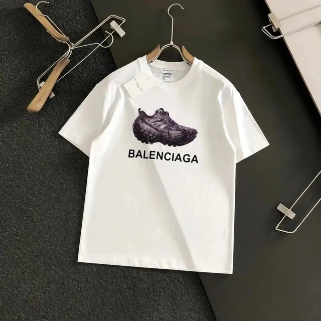 Balenciaga Sneaker Print Tee Black Logo & Graphic