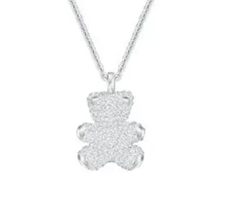 Full diamond white bear necklace
