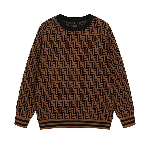 Fendi FF Logo Knit Sweater Brown and Black Monogram