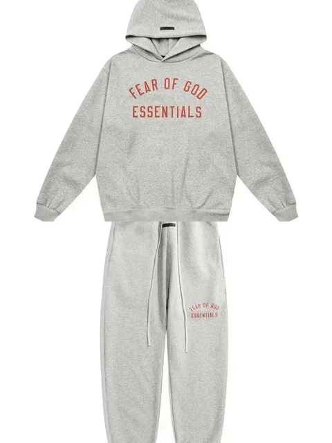 Hoodie and Joggers Set Fear of God Essentials Arch Logo