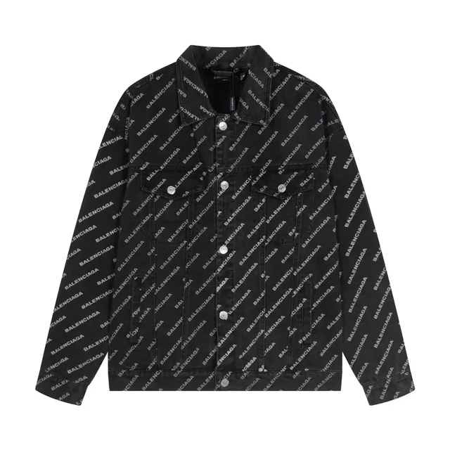 Balenciaga Logo-Print Denim Jacket