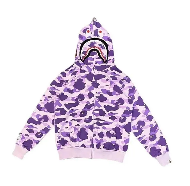 BAPE Shark Hoodie Purple Camo