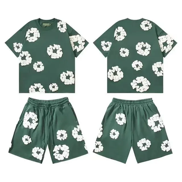 Denim Tears Flower Print Set 3D Flower Appliqué