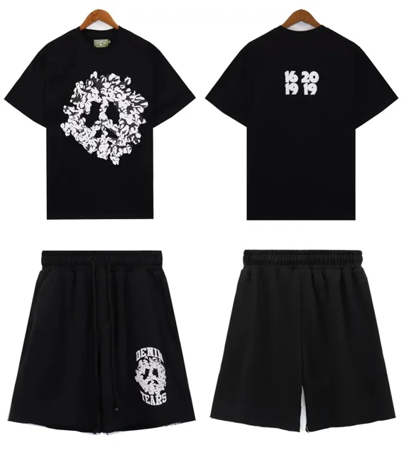 Denim Tears Peace Sign Tee & Shorts Set Floral Peace Logo