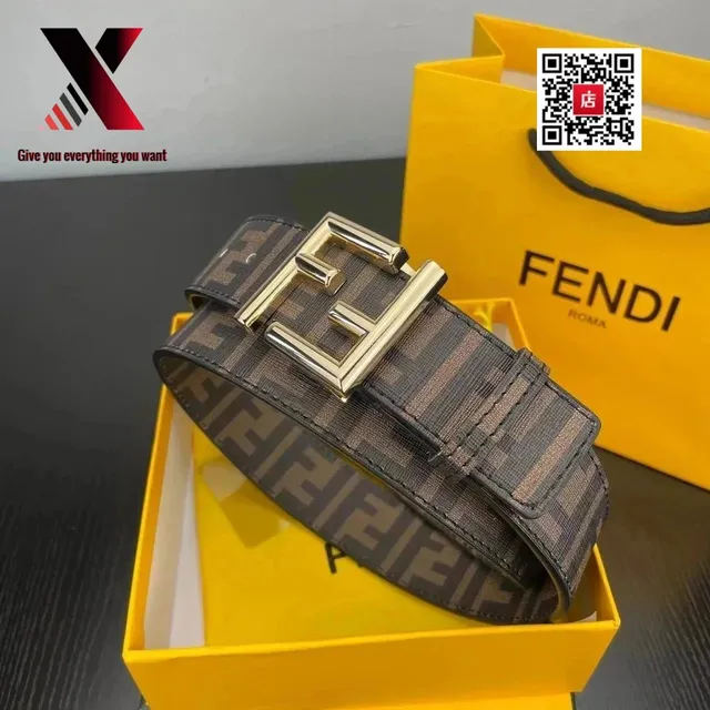 Fendi FF Logo Belt Monogram Canvas