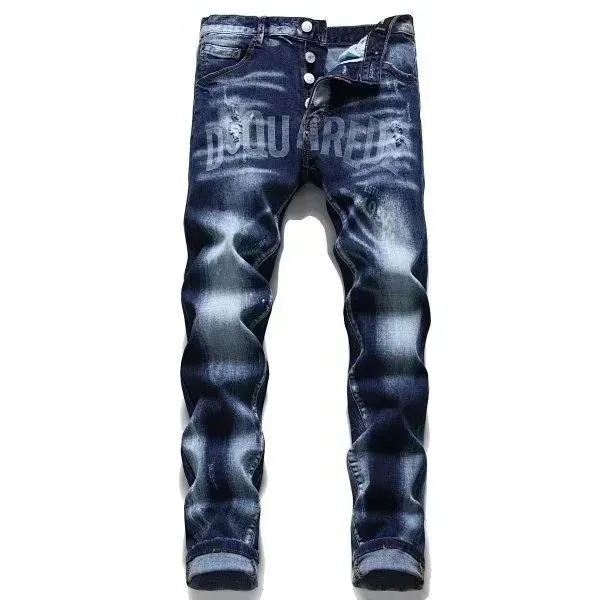 Dsquared2 Distressed Jeans Faded Wash with Logo Print