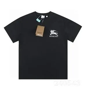 Burberry Equestrian Knight Tee Black with White Logo