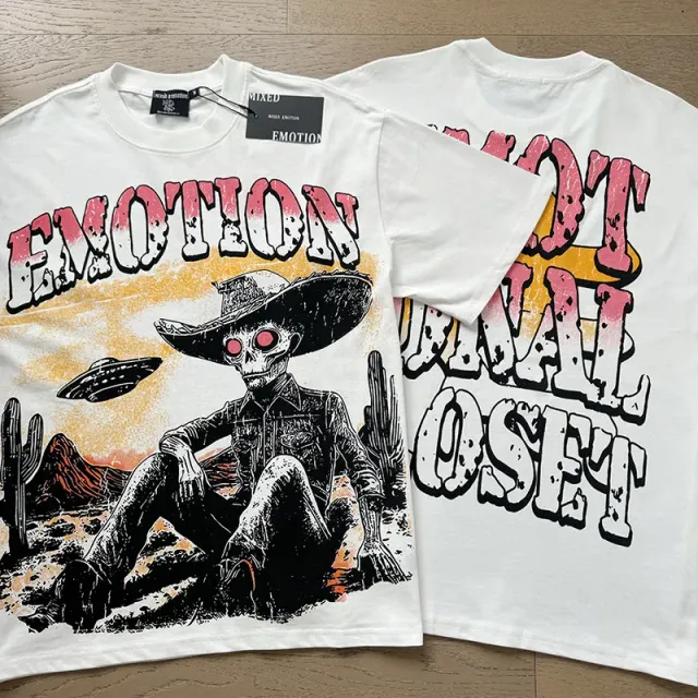 Mixed Emotion Graphic Tee Desert Skull Print