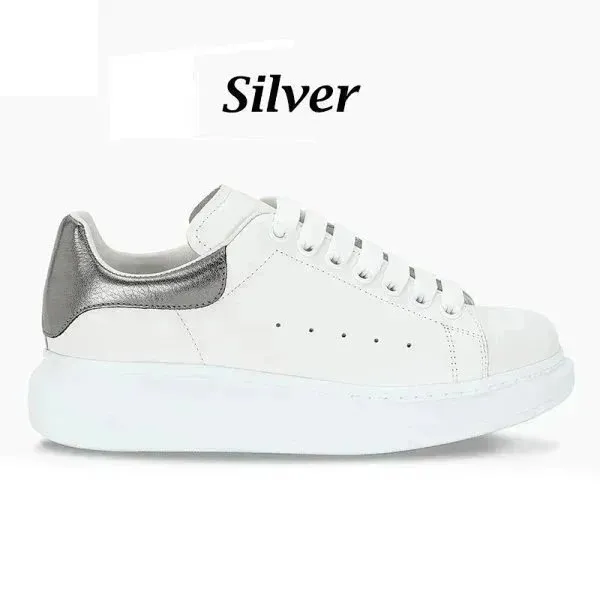 Alexander McQueen Oversized Sneaker White with Silver Heel Tab