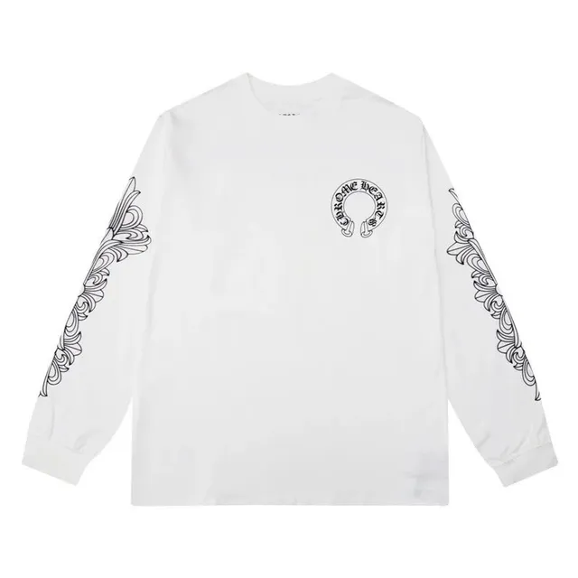 Chrome Hearts Long Sleeve Tee Ornate Sleeve Print