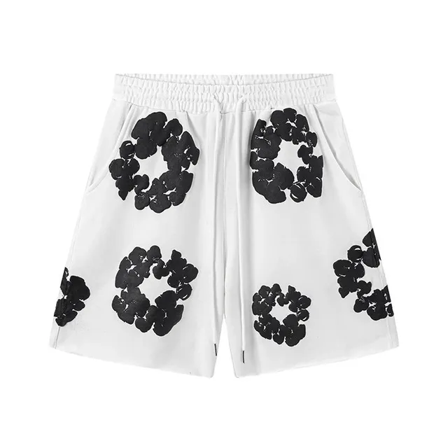 Printed Shorts Black Floral Print