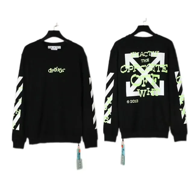 Off-White Crewneck Sweatshirt Industrial Diag Print