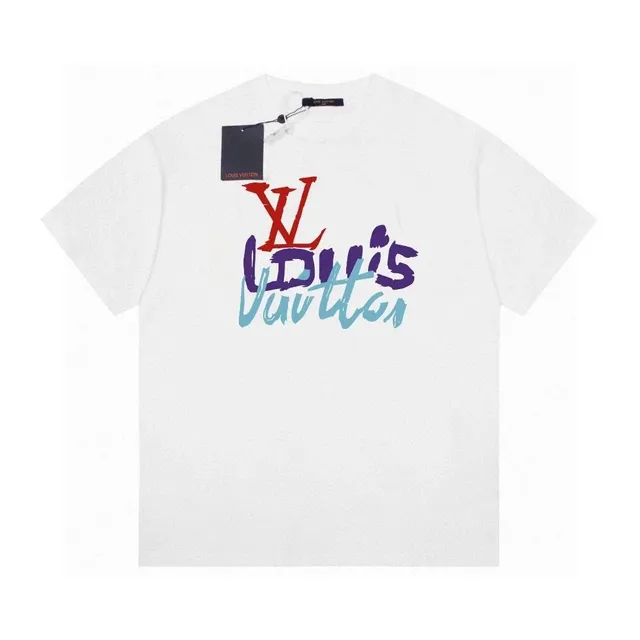 Louis Vuitton Graphic T-Shirt Multi-Color LV Script