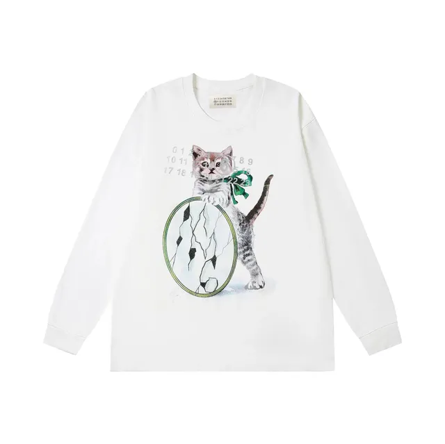 Maison Margiela Long-Sleeve Tee Kitten Print