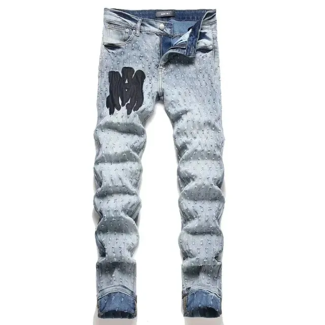 Amiri Distressed Jeans Embroidered Logo