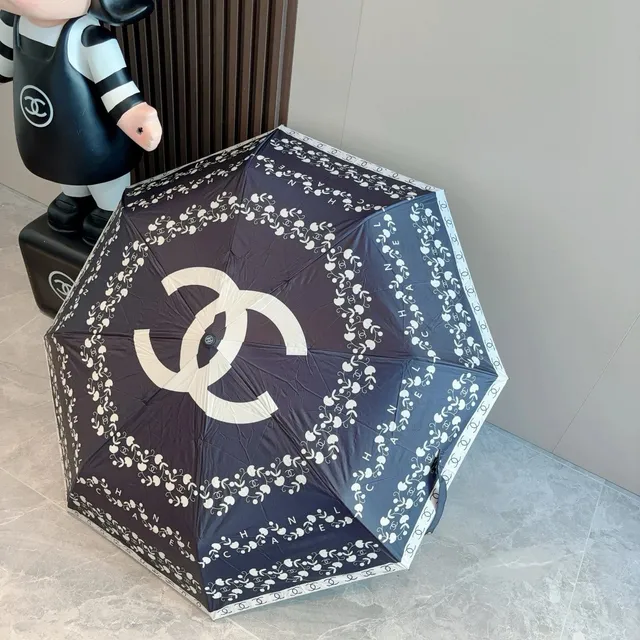 Chanel Umbrella CC Logo Floral Print