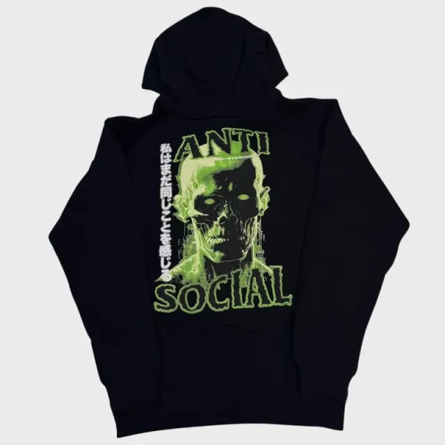 Anti Social Social Club Hoodie Glow Skull Print