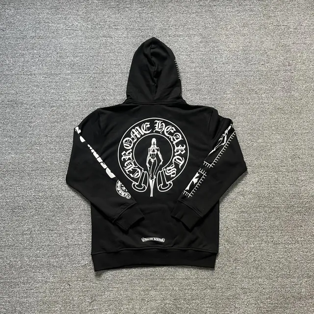 Zip-Up Hoodie Chrome Hearts Logo Print
