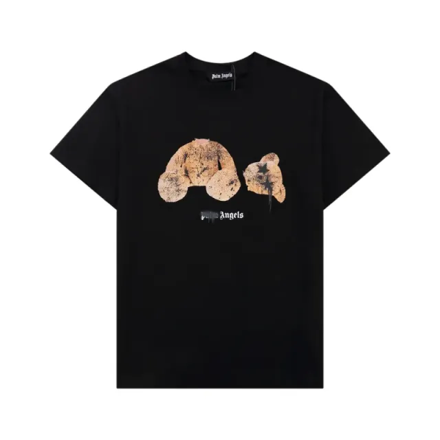 Palm Angels Graphic Tee Distressed Bear Print