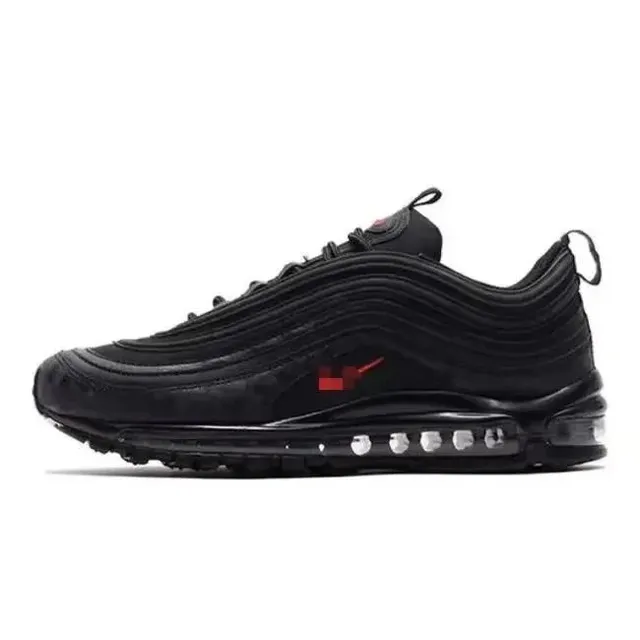 Nike Air Max 97 Triple Black with Red Swoosh
