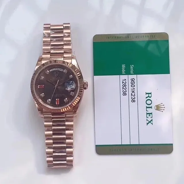Rolex Day-Date 40 Chocolate Dial with Diamond Hour Markers