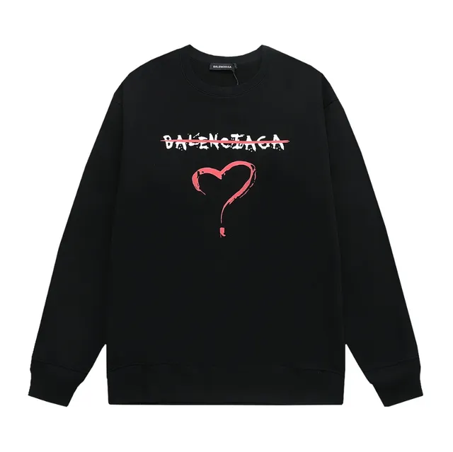 Balenciaga Crewneck Sweatshirt Heart Question Mark Print