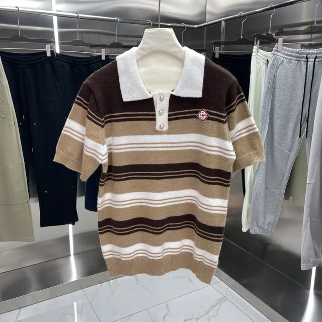 Polo Knit Top Striped