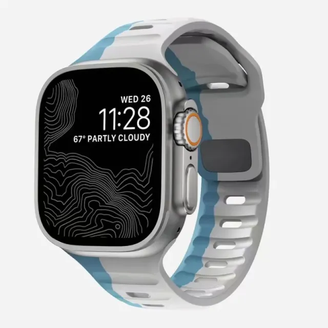 Apple Watch Topographic Face with Blue-Grey Band