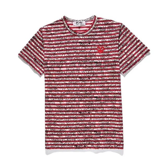 Comme des Garçons Play Stripe Tee Heart Logo Print