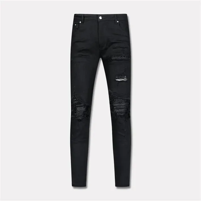 Distressed Skinny Jeans Black Ripped